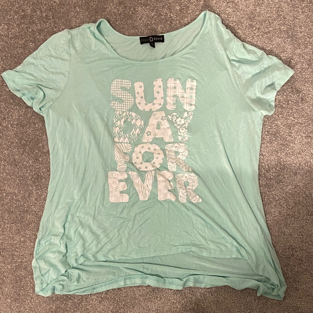 Womens 1X Mint Sunday Forever Tshirt